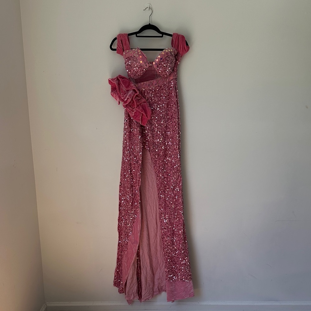Pink Sequin Evening Gown